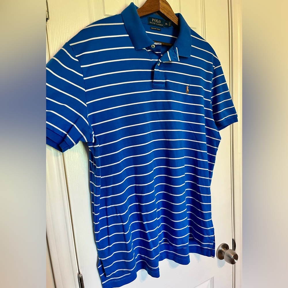 Ralph Lauren Blue and White Striped Polo‎ Shirt - Picture 3 of 6